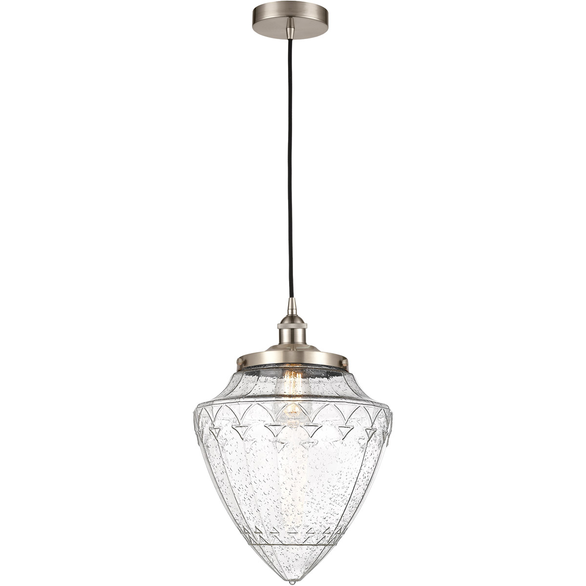 Edison Bullet 1 Light 12 inch Brushed Satin Nickel Mini Pendant Ceiling Light