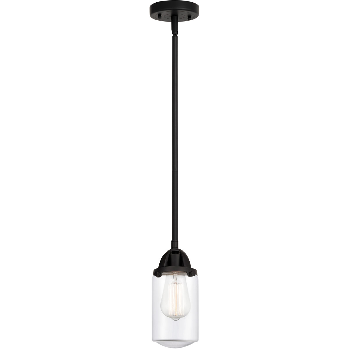 Nouveau 2 Dover LED 5 inch Matte Black Mini Pendant Ceiling Light in Clear Glass
