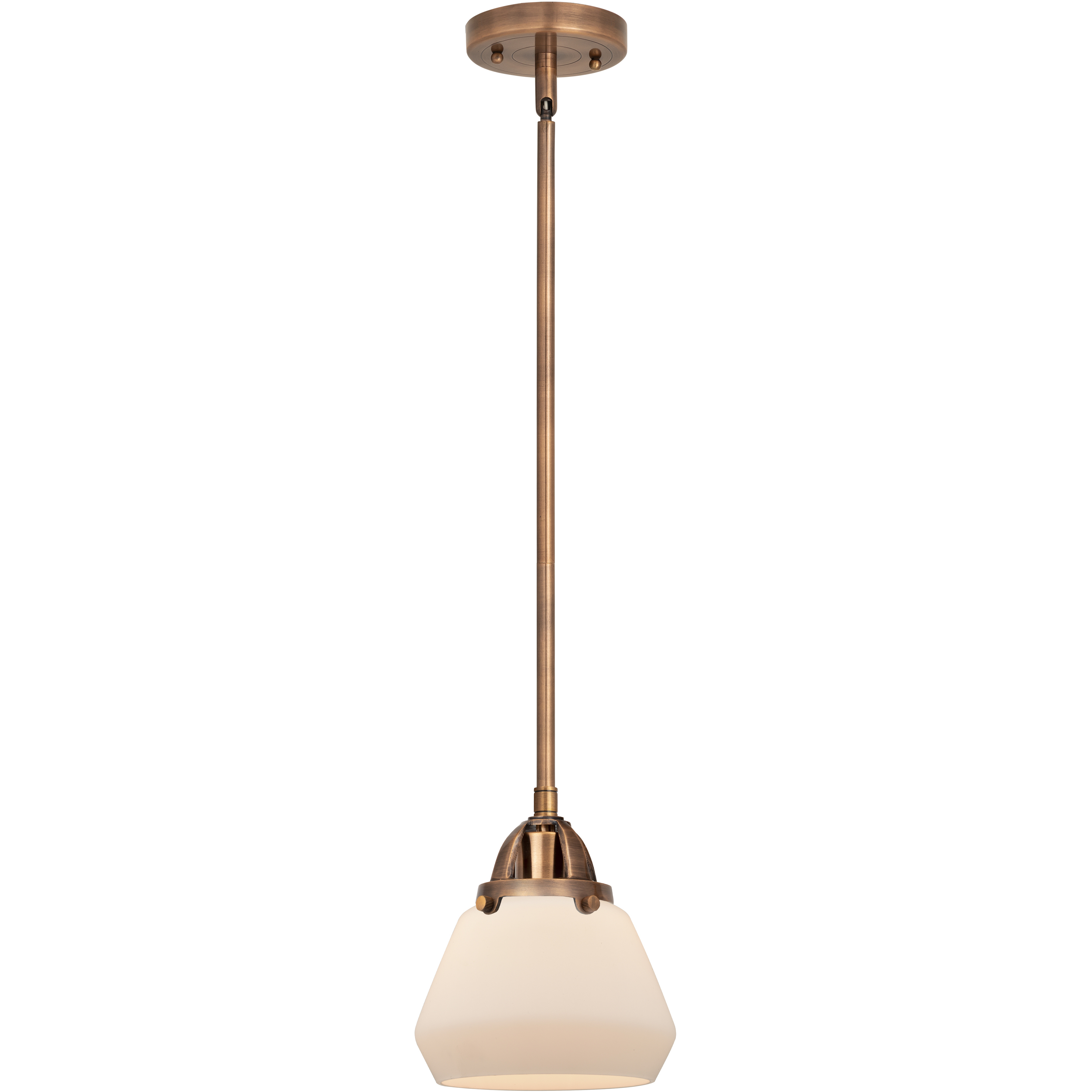 Nouveau 2 Fulton 1 Light 6.75 inch Antique Copper Mini Pendant Ceiling Light in Incandescent, Matte White