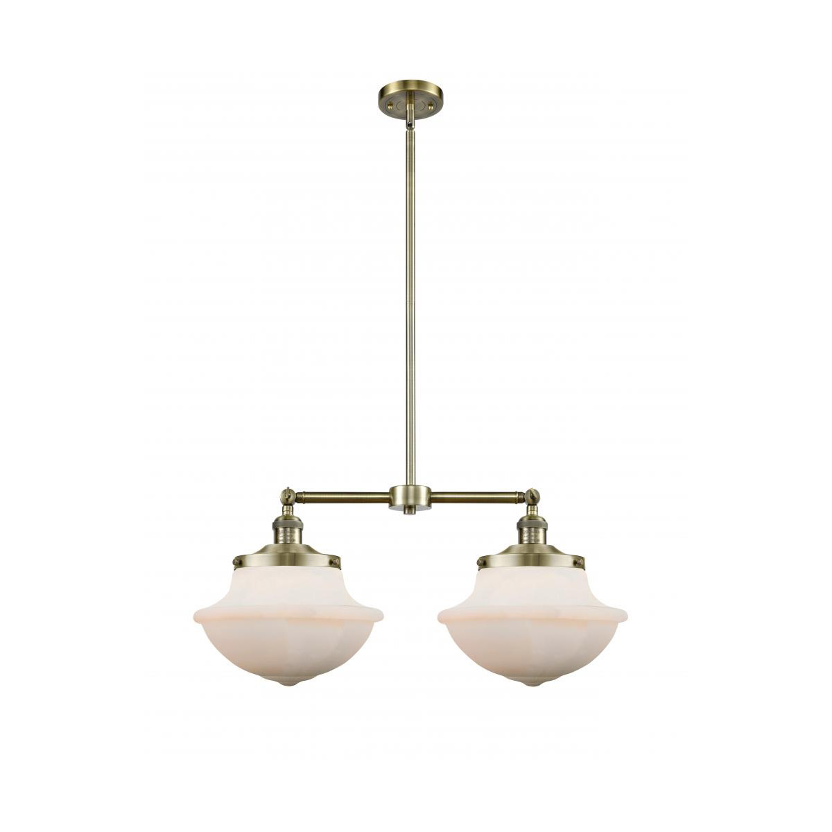 Franklin Restoration Large Oxford LED 25 inch Antique Brass Chandelier Ceiling Light in Matte White Glass, Franklin Restoration